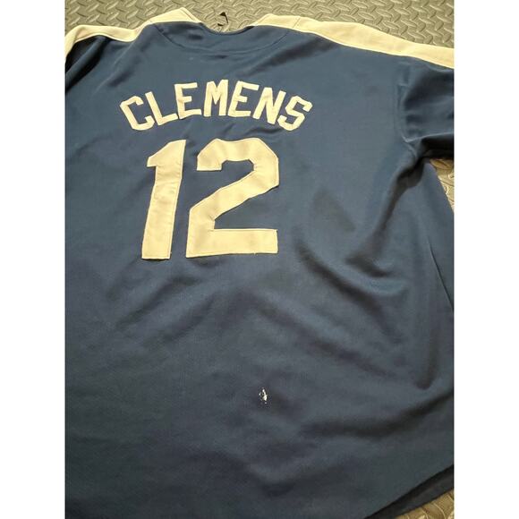 Vintage 90s Starter ROGER CLEMENS Blue NEW YORK YANKEES MLB Team JERSEY XXL - Picture 6 of 10